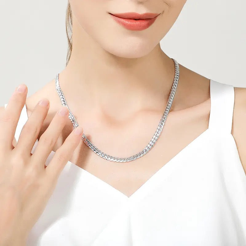 925 Silver Necklace Chain & Bracelet Set