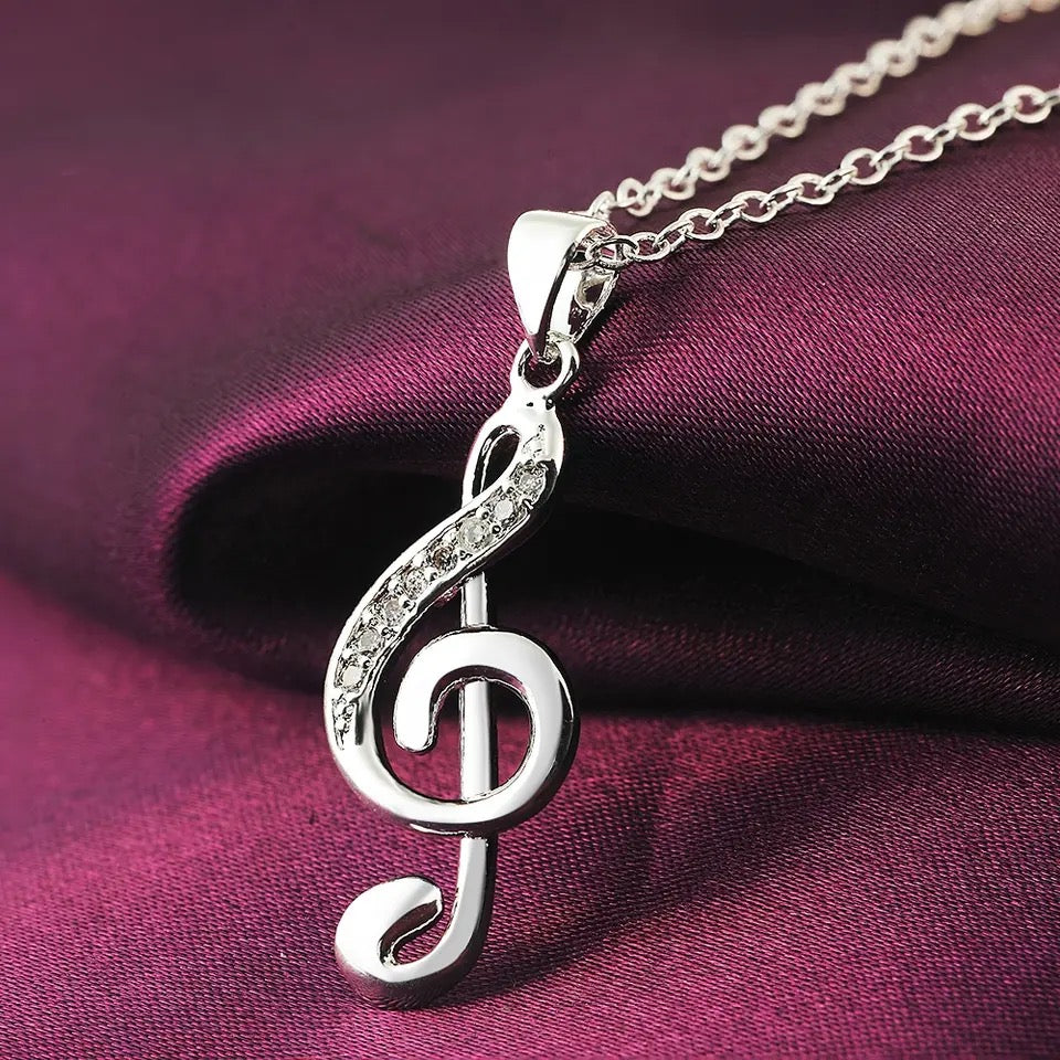 925 Silver Musical Note Necklace