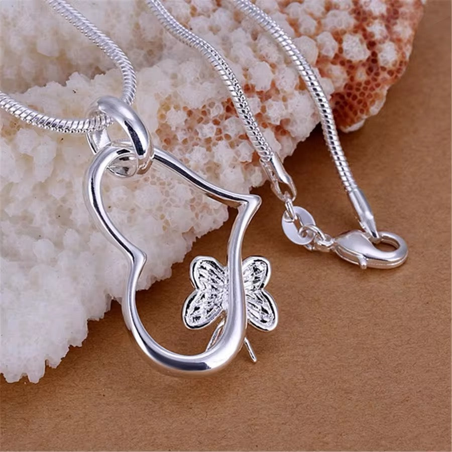 925 Silver “Heart-Butterfly” Necklace