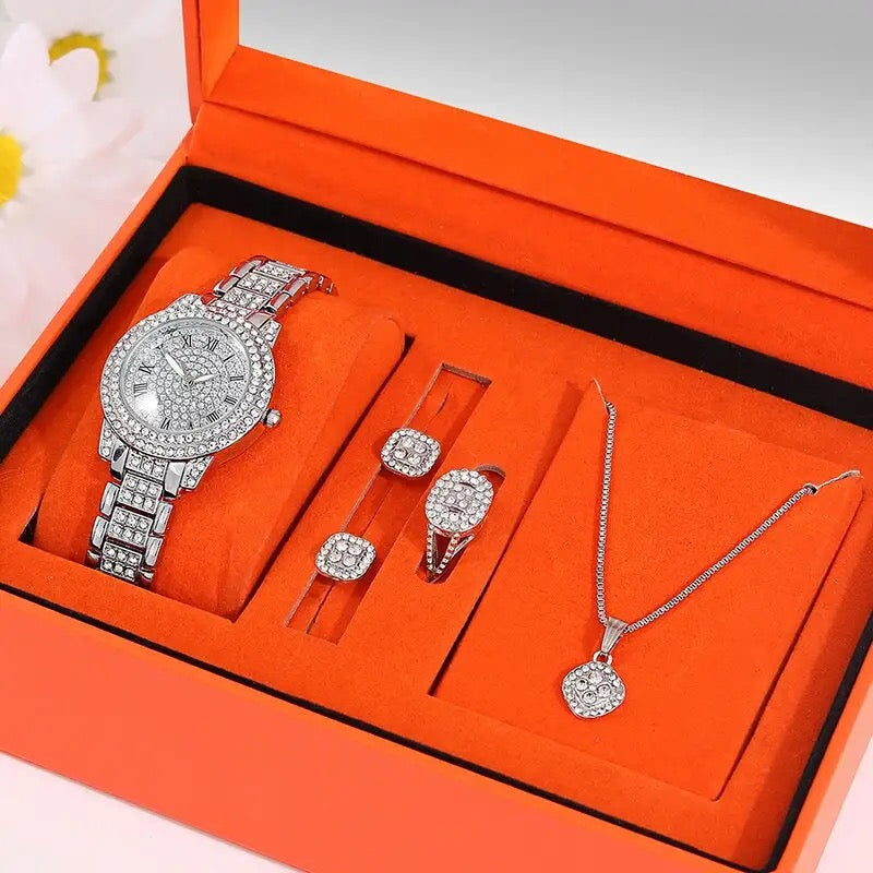 Luxury Watch + Necklace Set