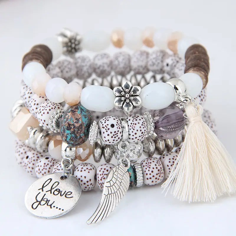 Crystal Beads 4Pcs Bracelets