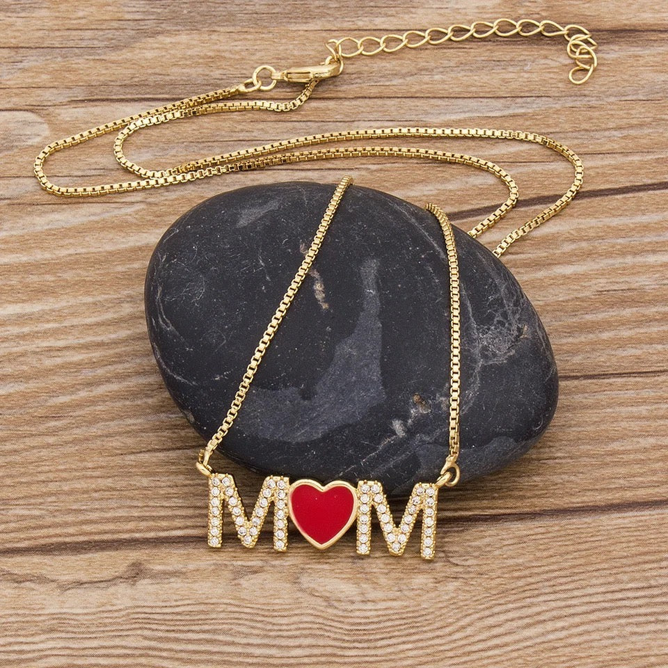 18K Gold Plated “Mom” Necklace