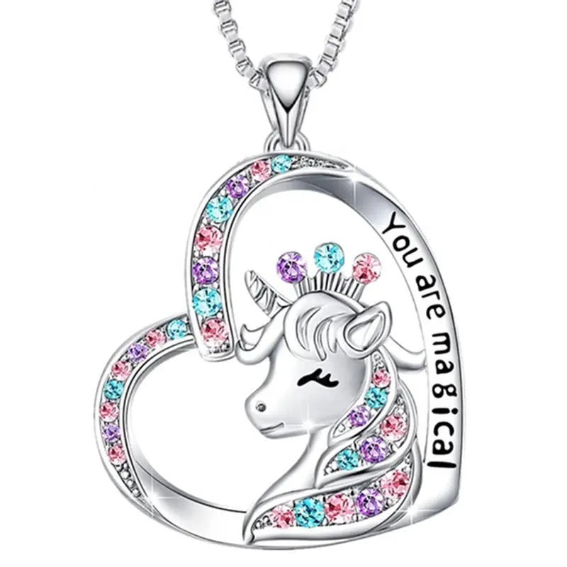 Kids Unicorn Necklace & Earring Set