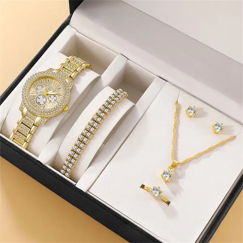 Luxury Watch + Necklace Set