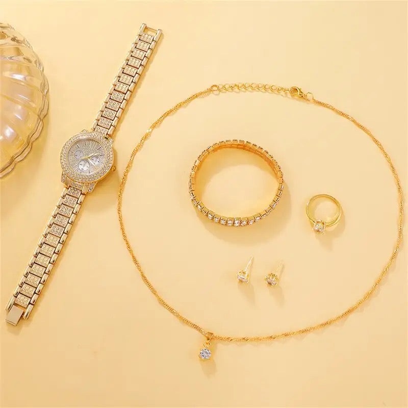 Luxury Watch + Necklace Set