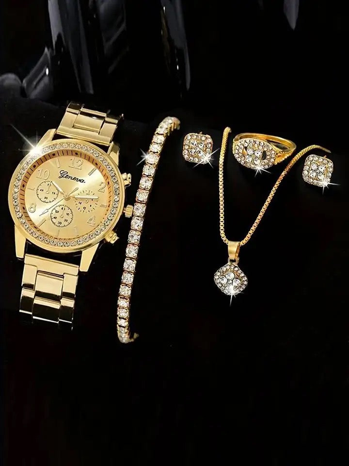 Luxury Watch + Necklace Set