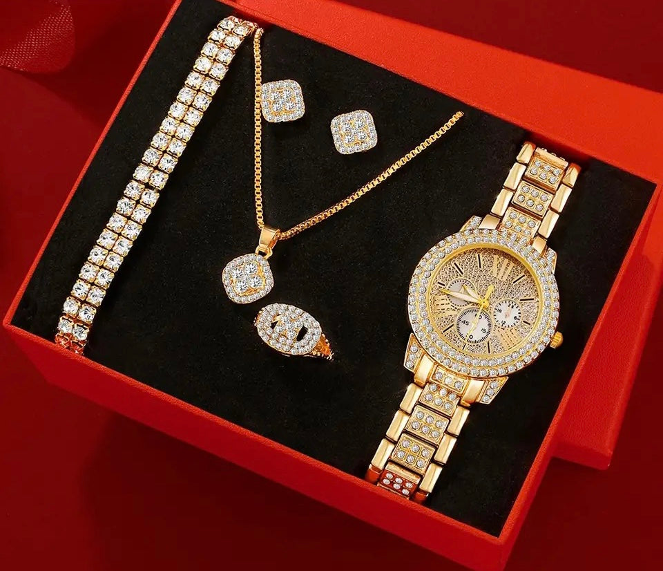 Luxury Watch + Necklace Set