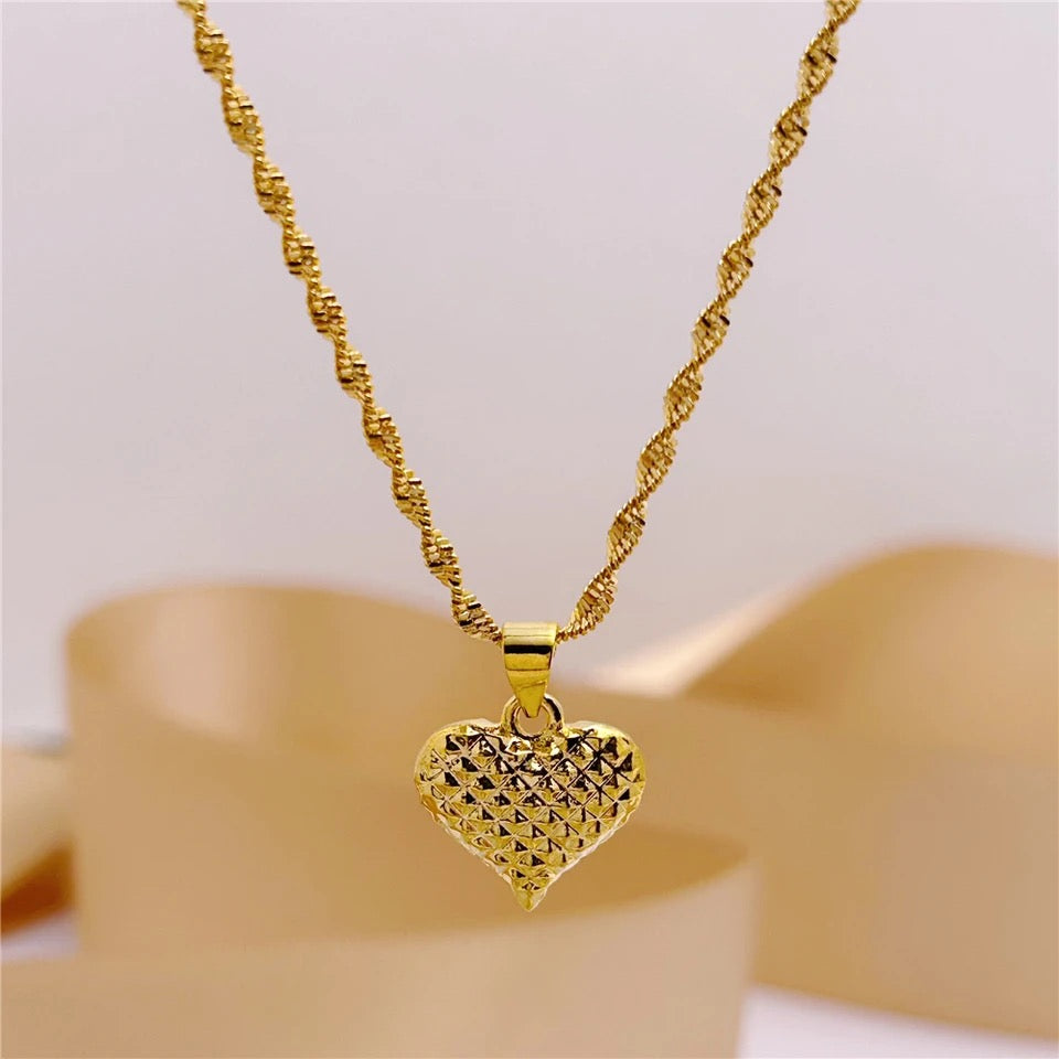 24K Gold Plated Necklace at Ring Set