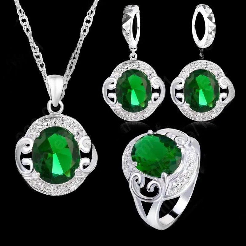 925 Silver Necklace, Earring and Ring Set