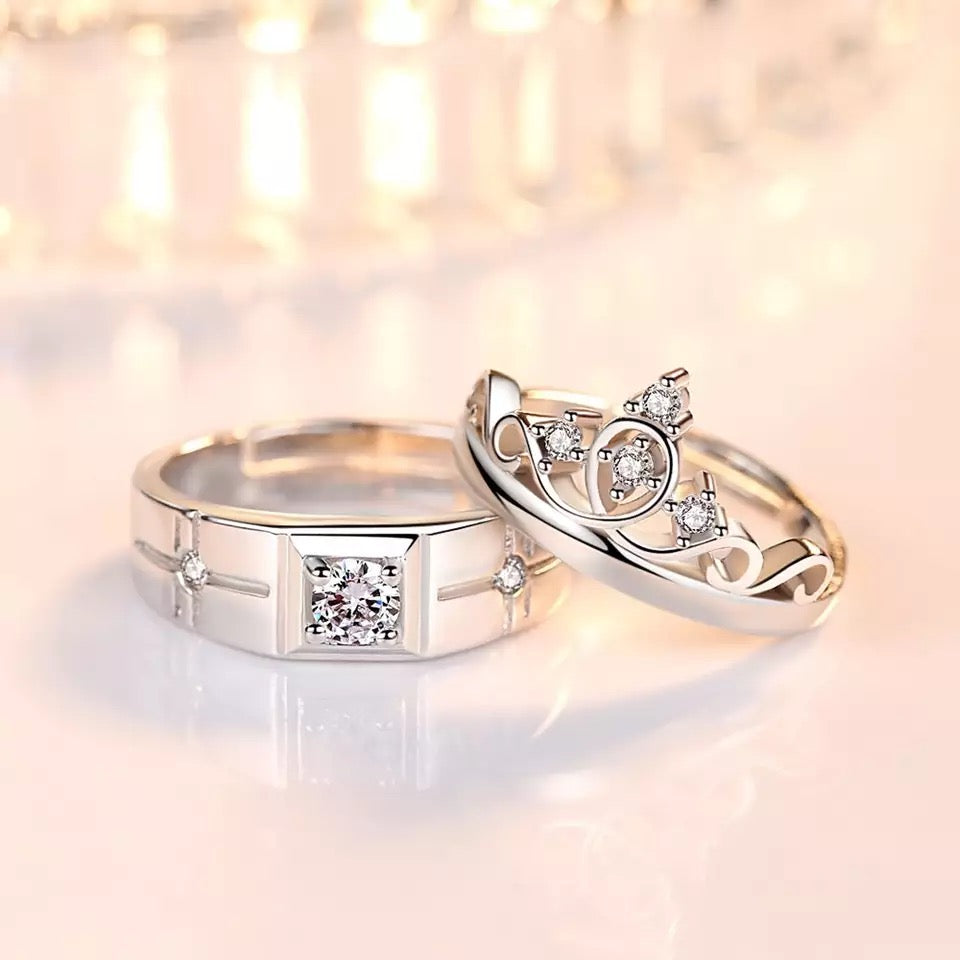 Silver Adjustable Couple Rings