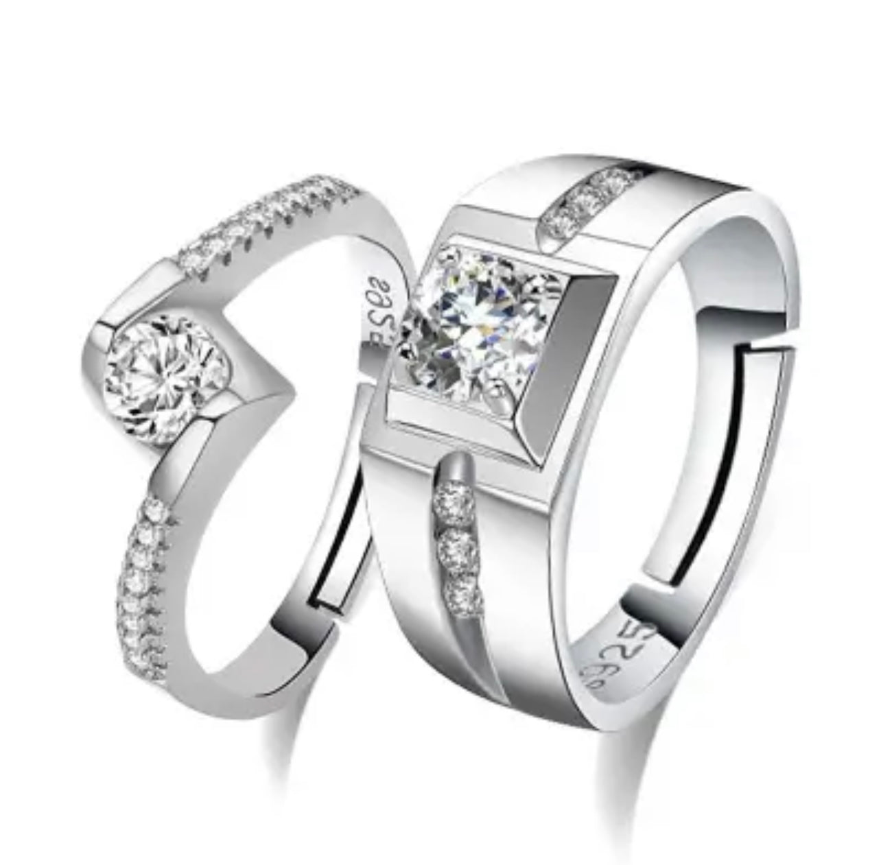 Silver Couple Rings