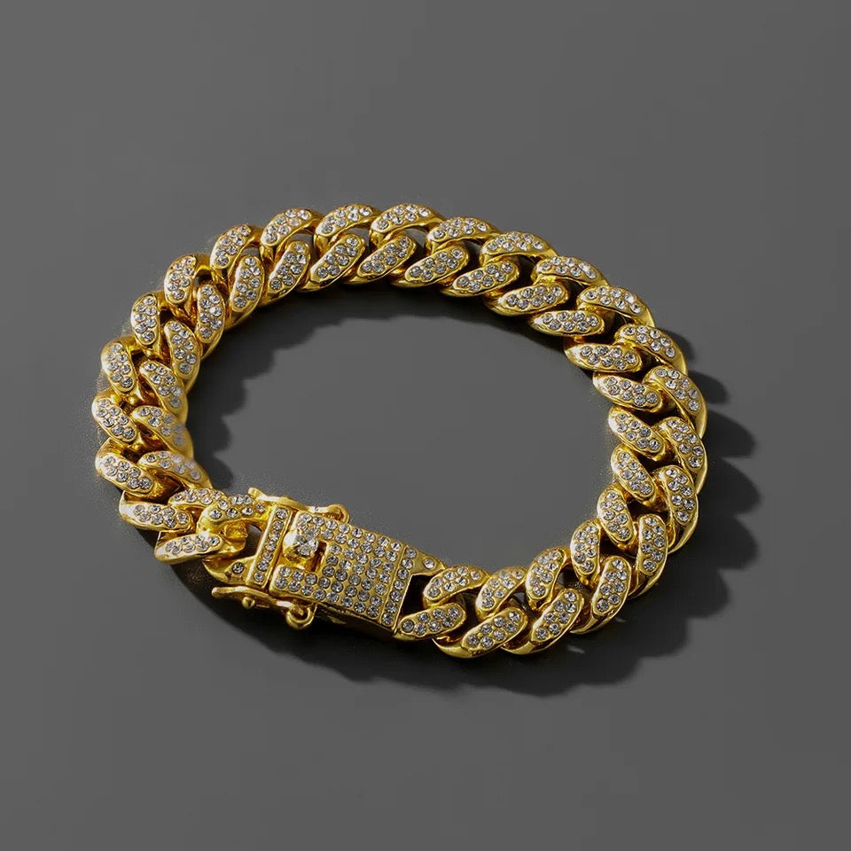 18K Gold Plated Cuban Men Bracelet