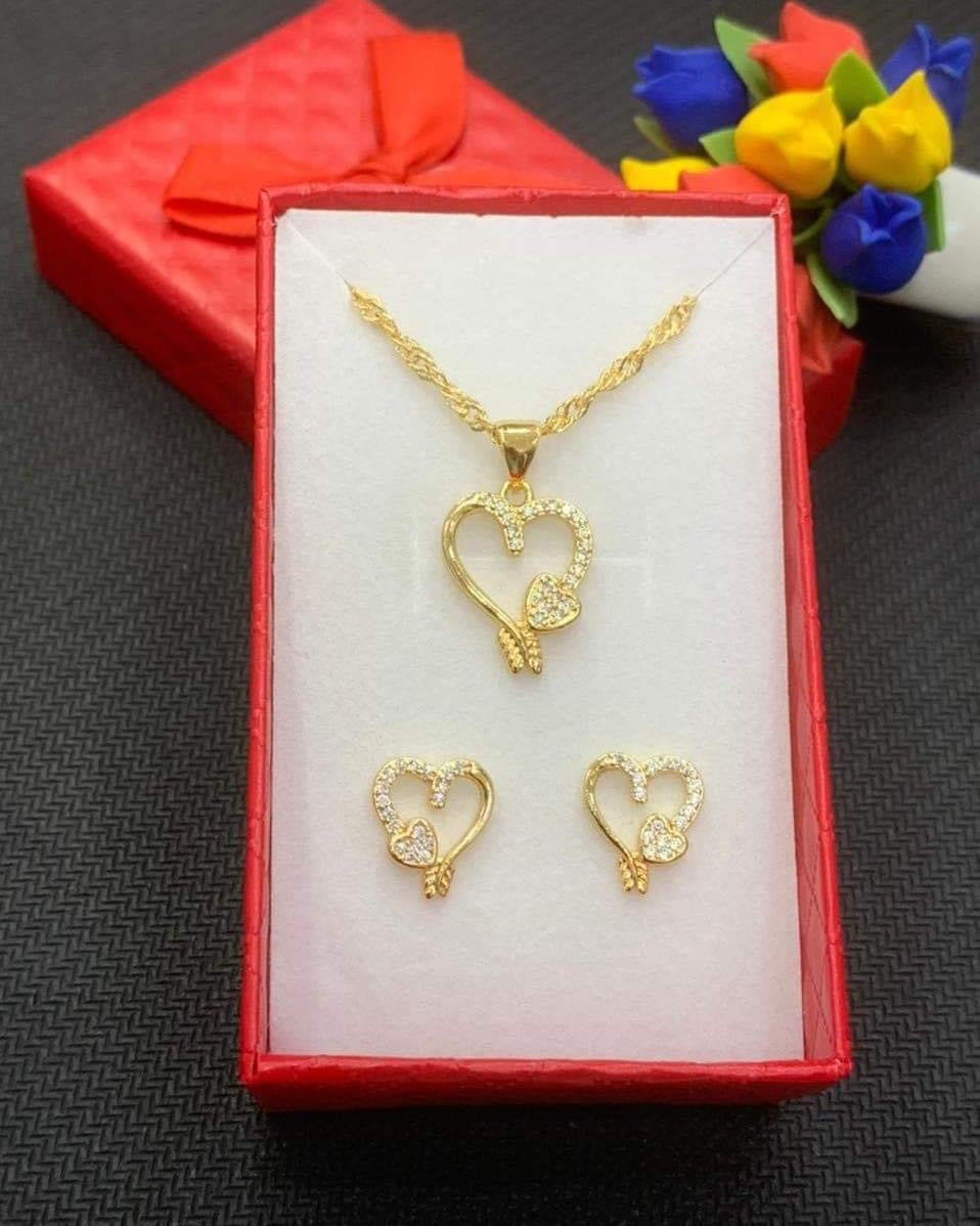 18K Gold Plated Necklace and Earring Set