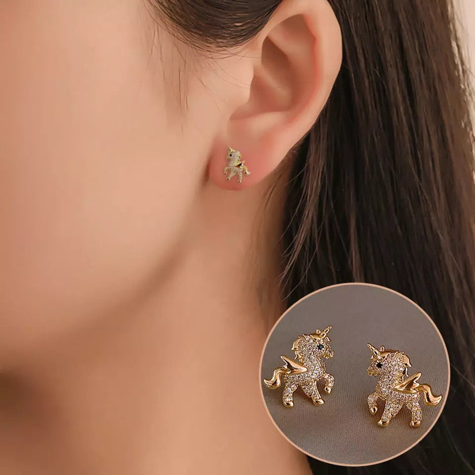 18K Gold Plated Unicorn Earring