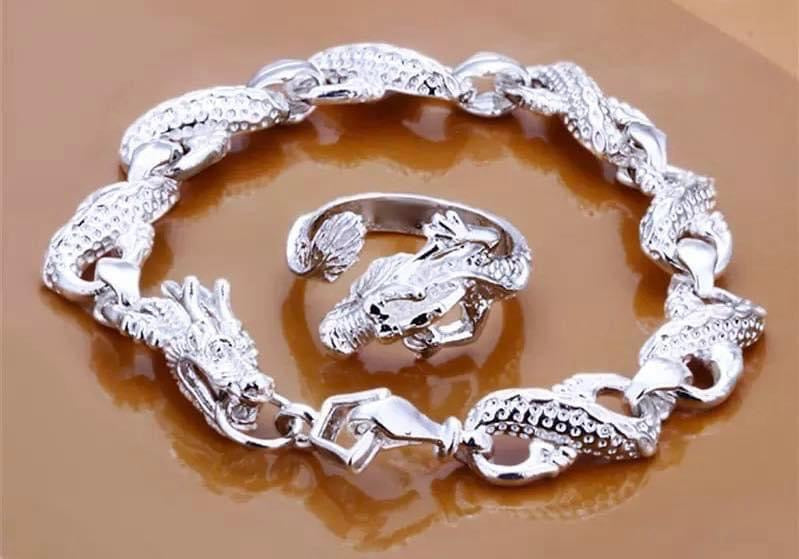 925 Silver Bracelet at Ring Set