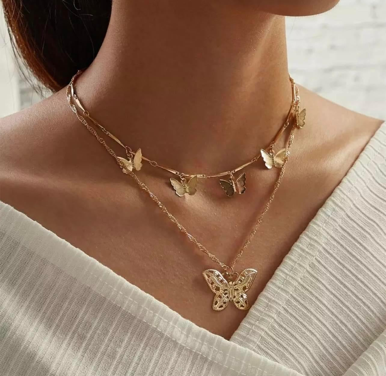 Gold Plated Double-Layer Necklace