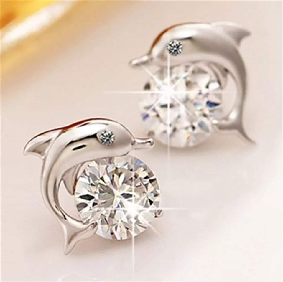 925 Silver Dolphin Earring