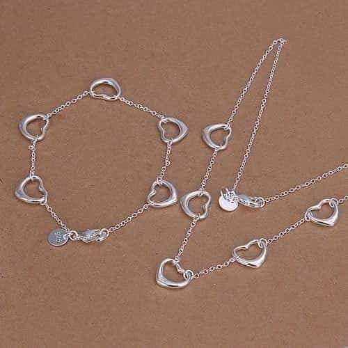 925 Silver Necklace and Bracelet Set