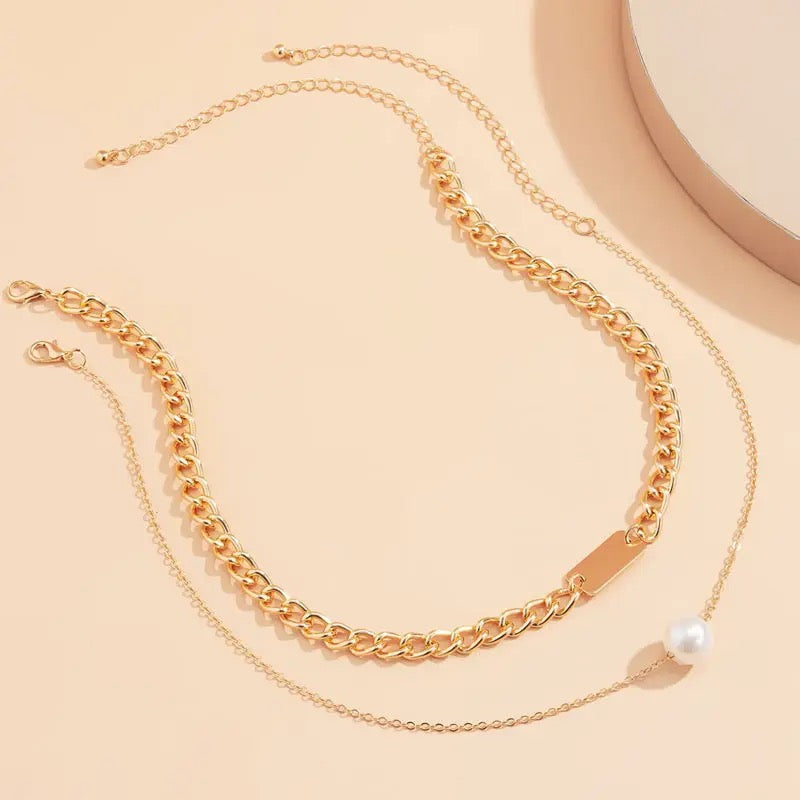 Gold Plated Double Necklace