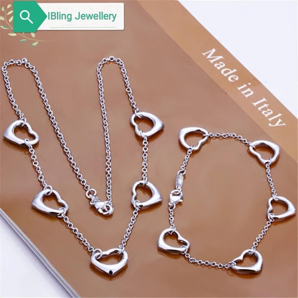 925 Silver Necklace at Bracelet Set