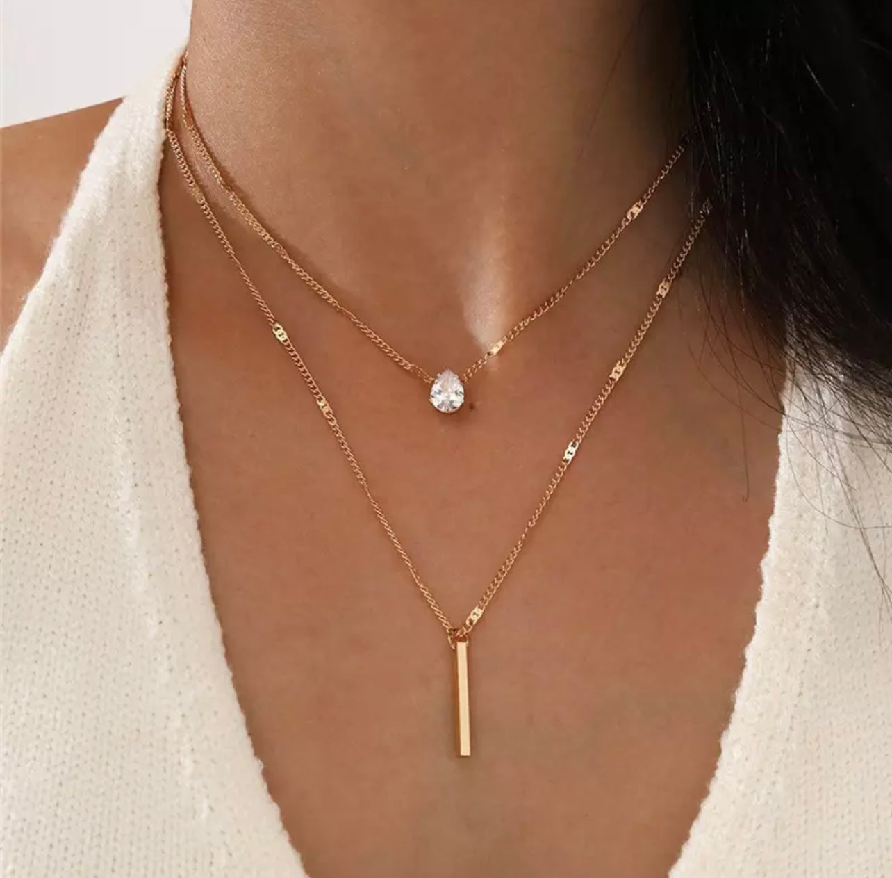 Gold Plated Double Necklace