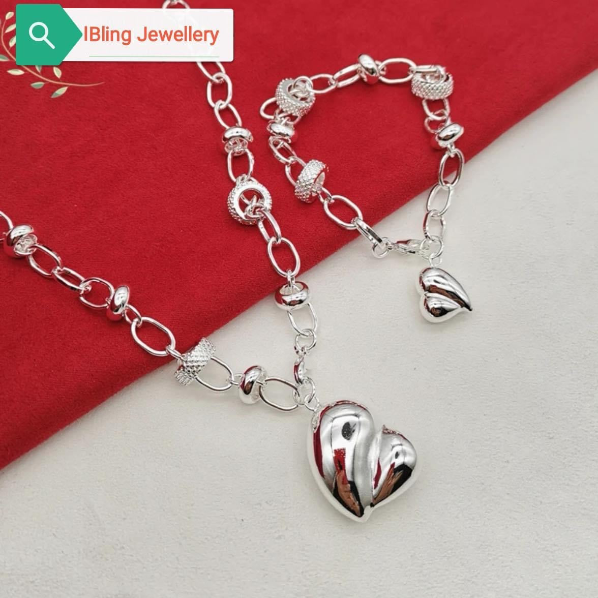 925 Silver Necklace and Bracelet Set