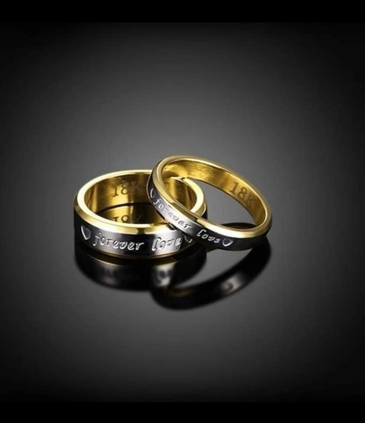 18K Gold Plated Couple Rings