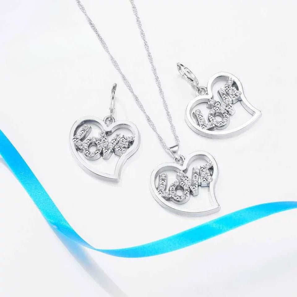 Silver Necklace and Earring Set