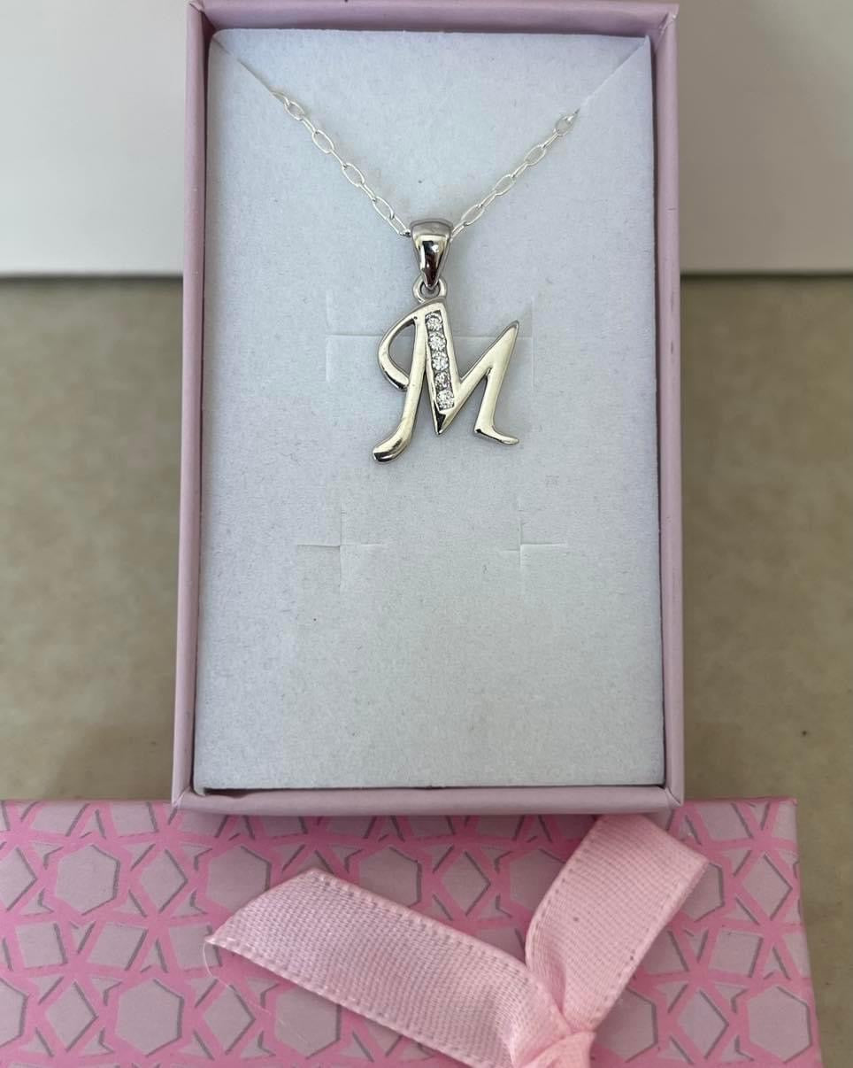 925 Silver “M” Necklace