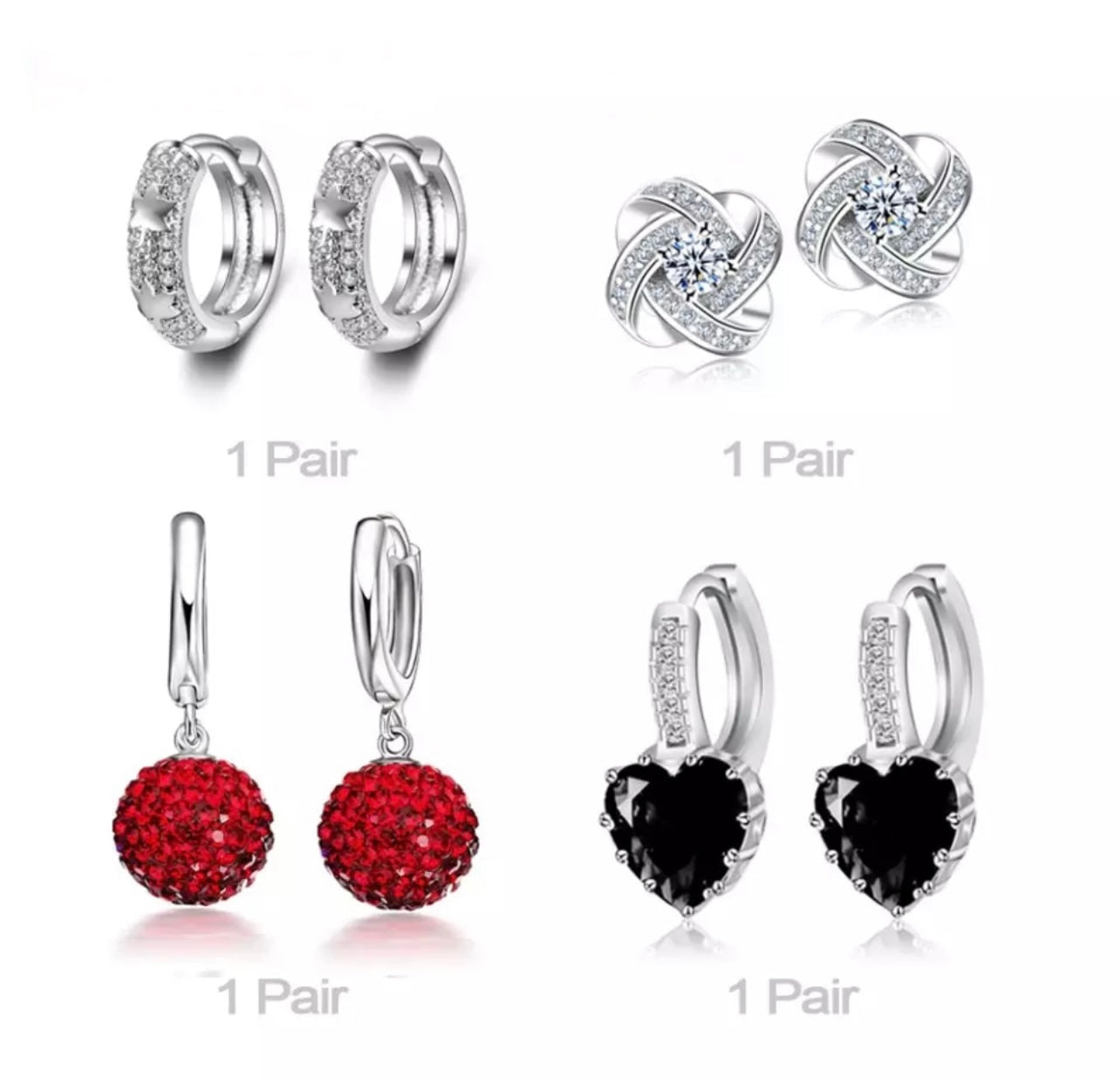 925 Silver Earrings Set