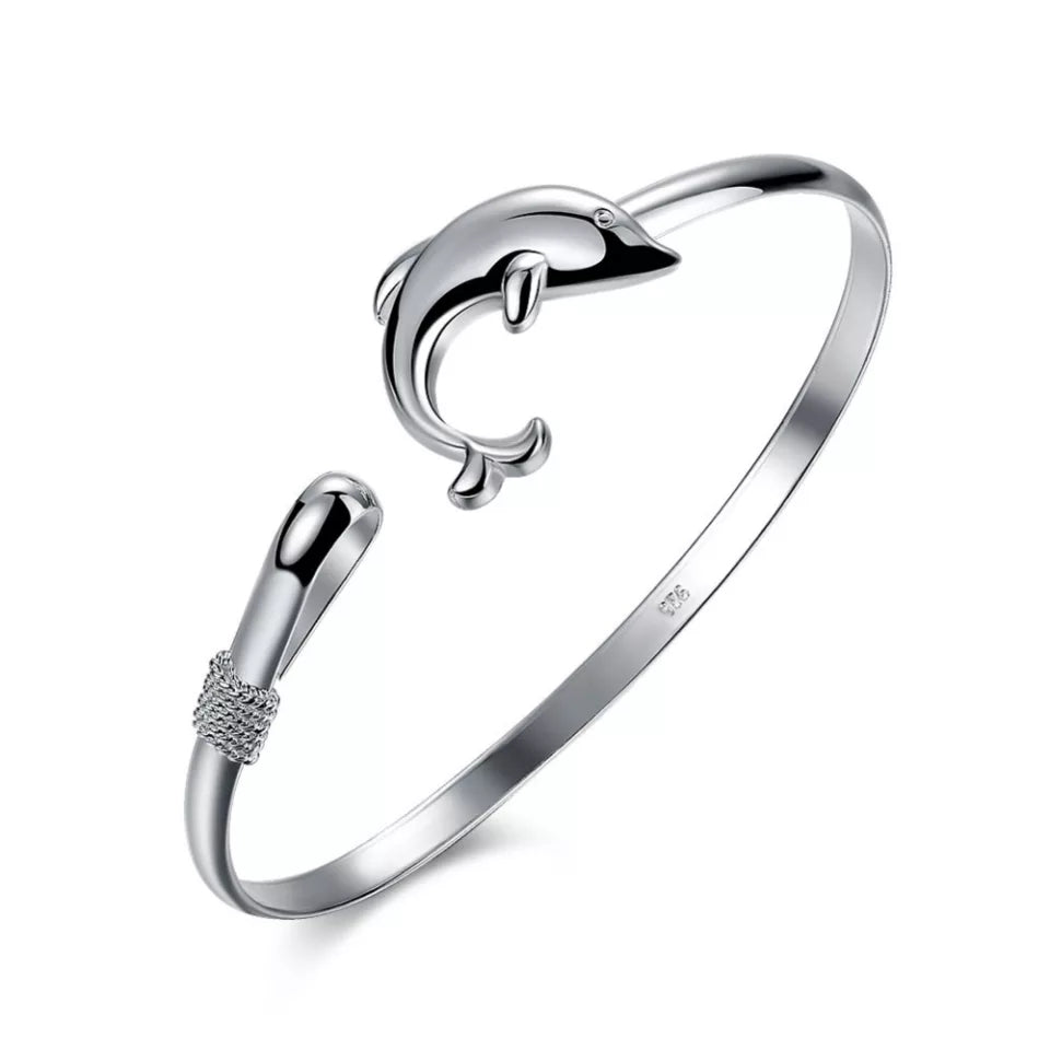 925 Silver Dolphin Bangle