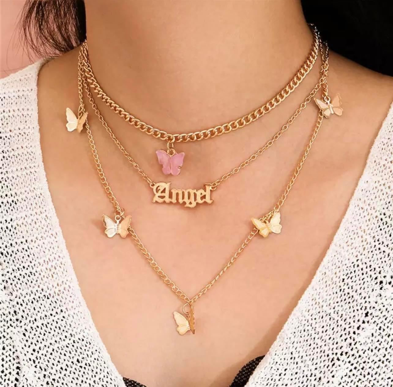 18K Gold Plated Triple-Layer Necklace