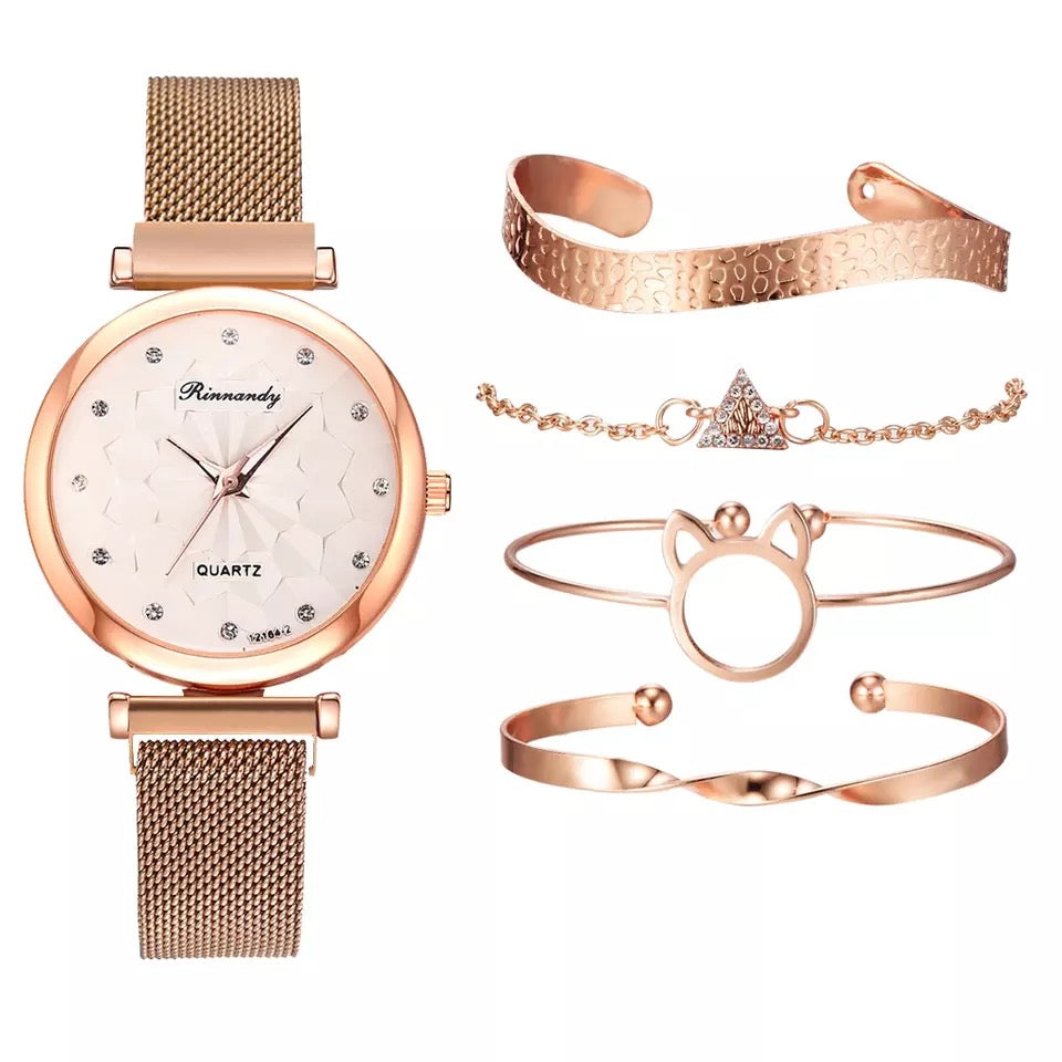 Watch + 4PCS Bracelets Set