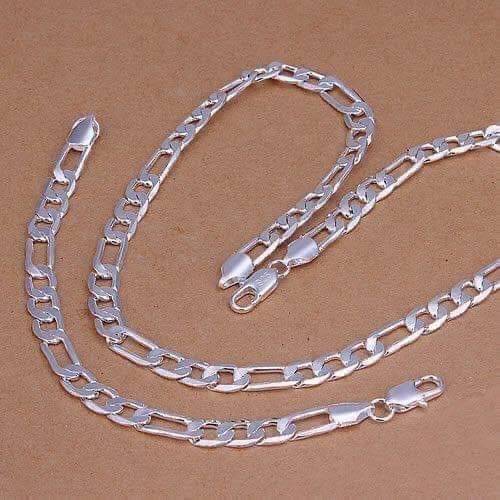 925 Silver Men Necklace at Bracelet Set