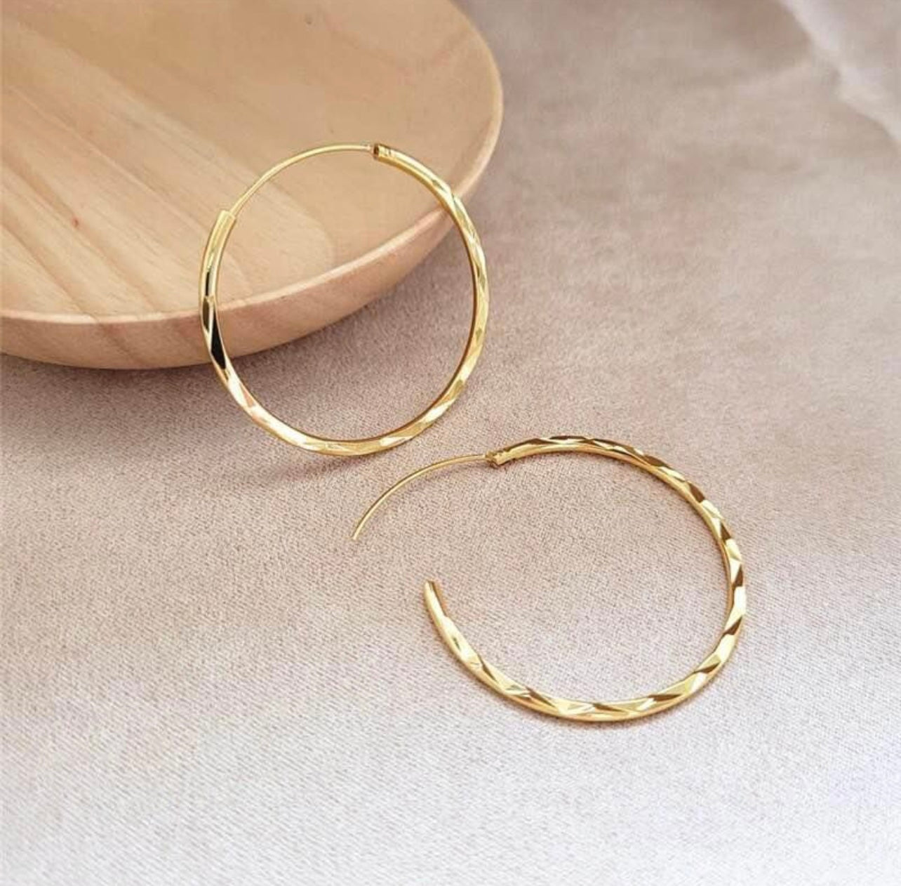 18K Gold Plated Circle Hikaw