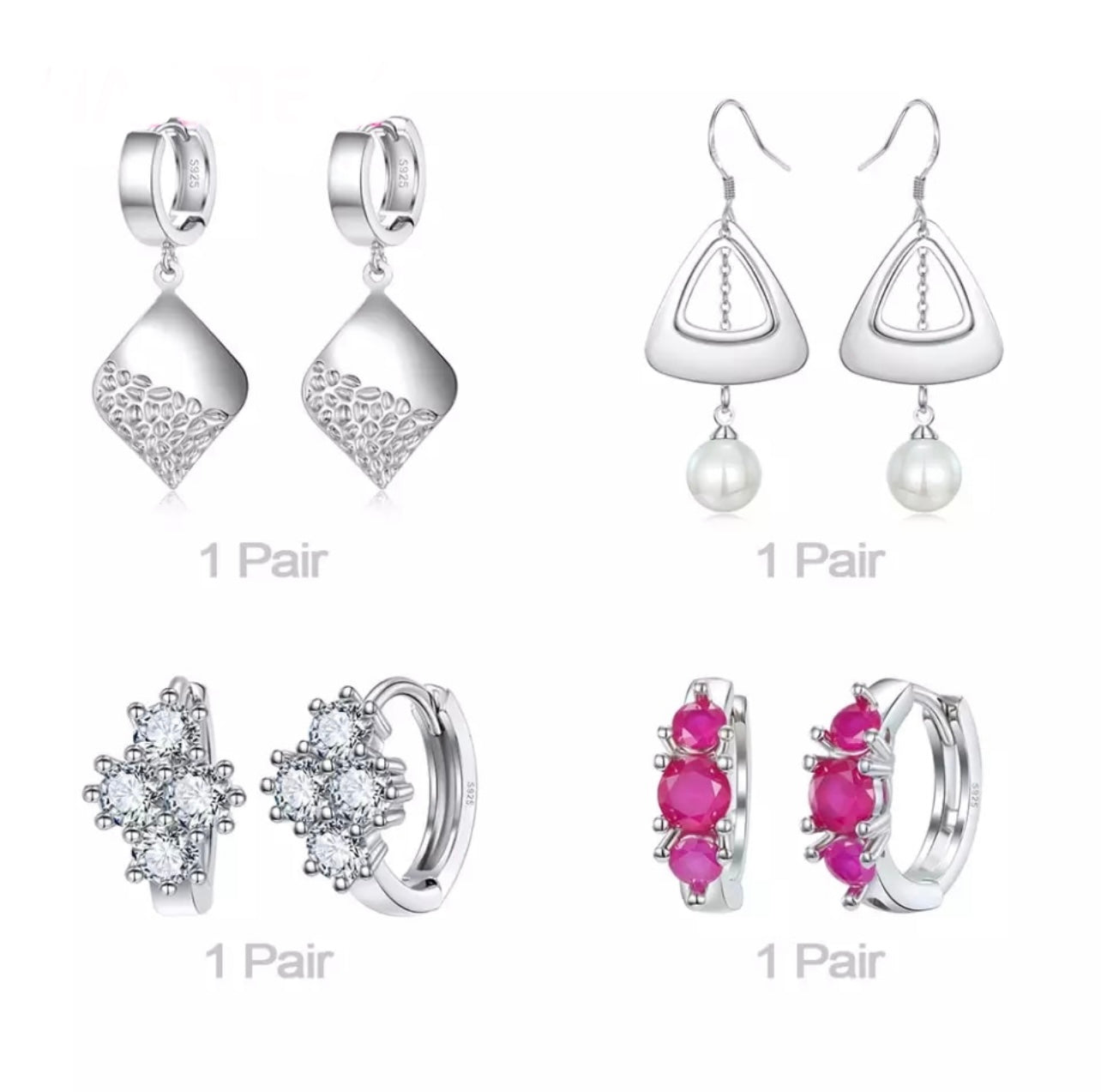 925 Silver Earrings Set