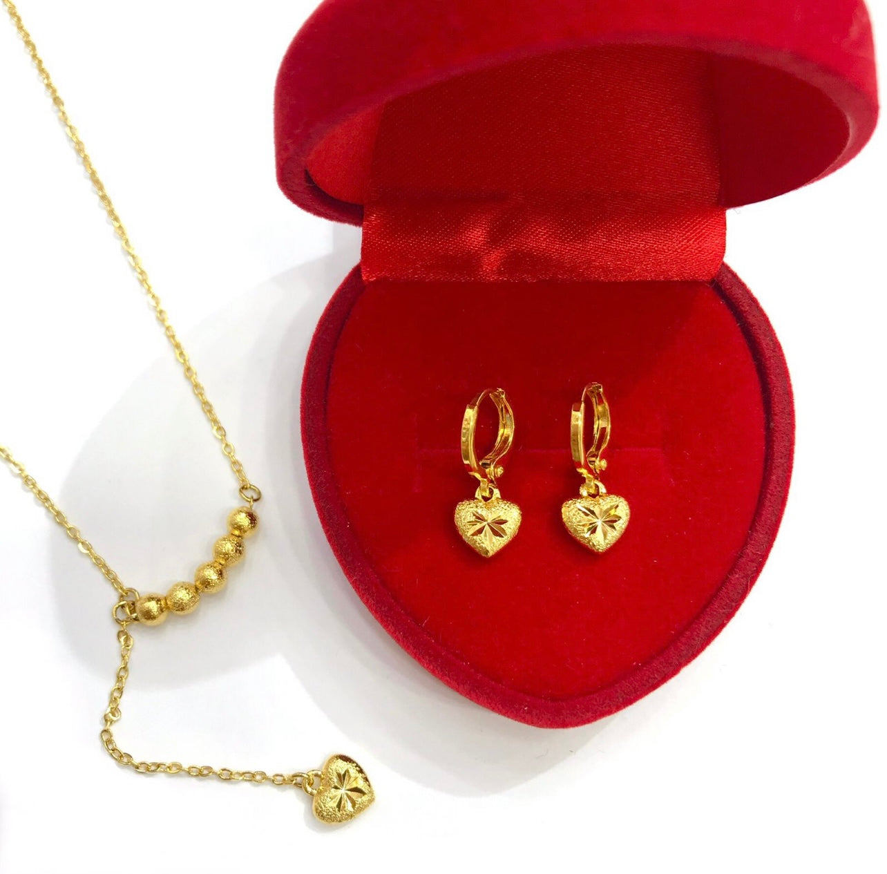 18K Gold Plated Necklace at Earring Set