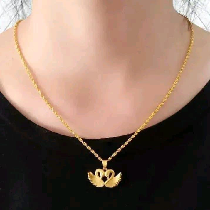 24K Gold Plated Swan Necklace