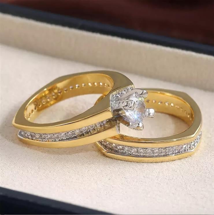 18K Gold Plated Twin Rings