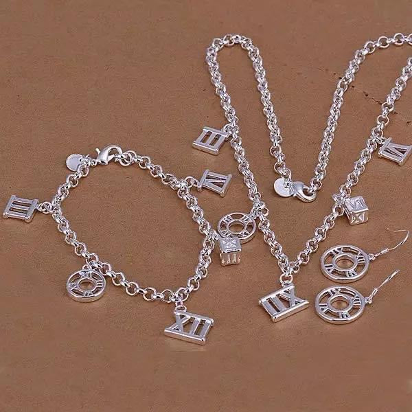 925 Silver Necklace, Earring and Bracelet Set