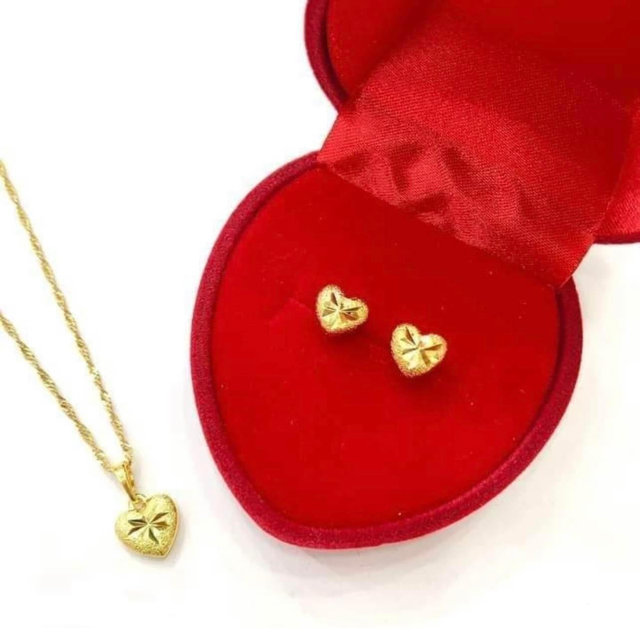 18K Gold Plated Necklace at Earring Set