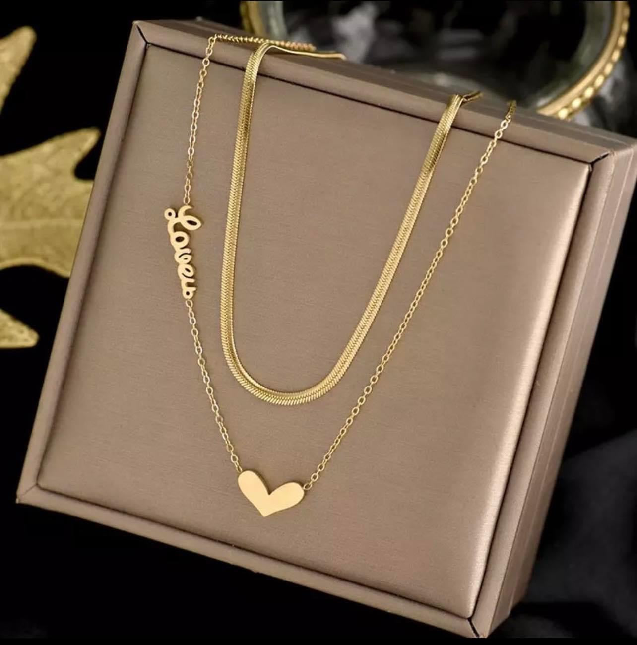 Gold Plated Double-Layer Necklace