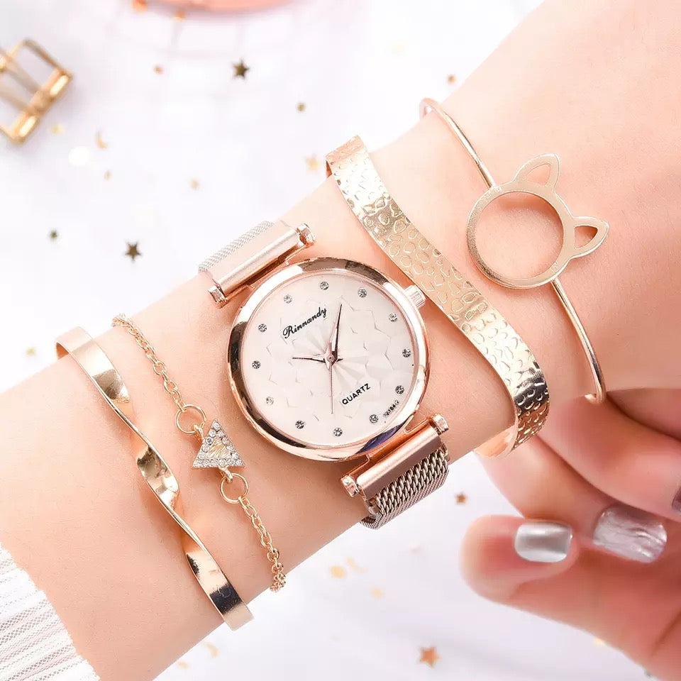 Watch + 4PCS Bracelets Set