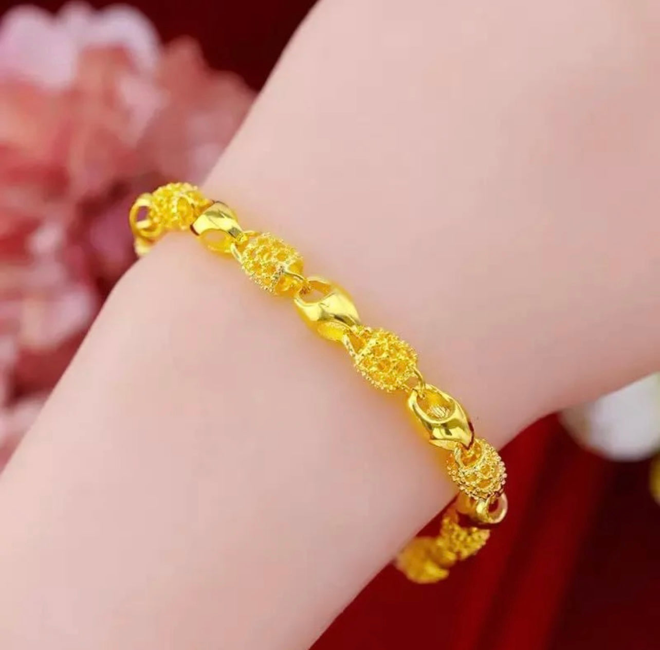 24K Gold Plated na Bracelet