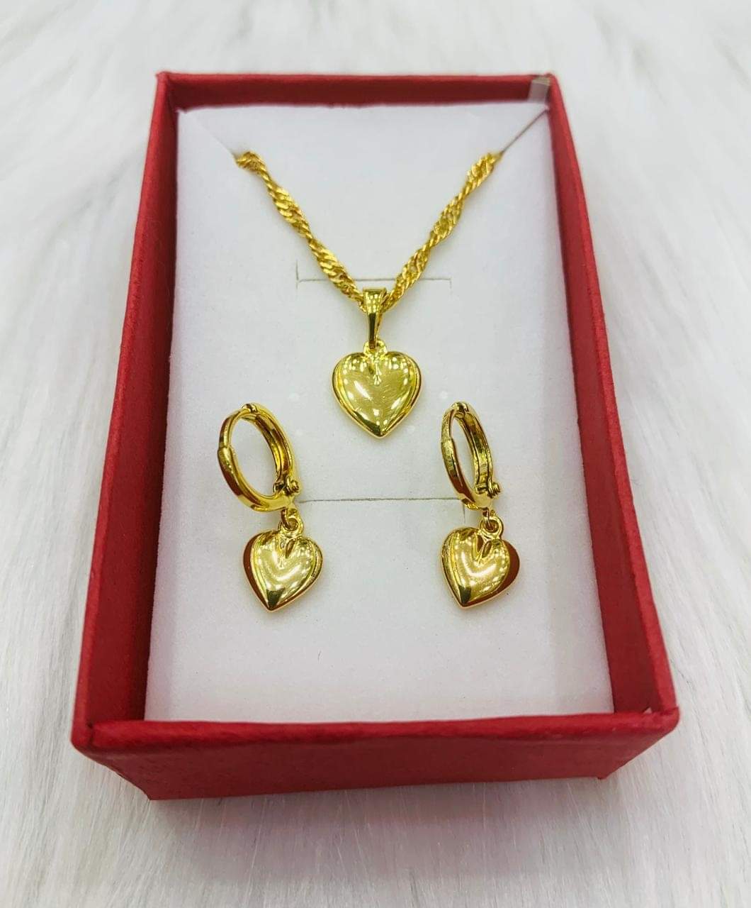 18K Gold Plated Necklace at Earring Set