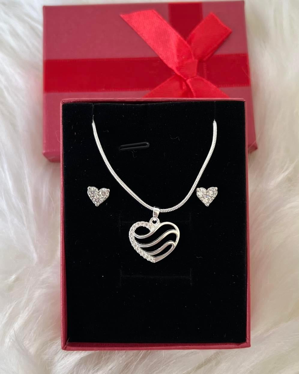 925 Silver Necklace at Earring Set