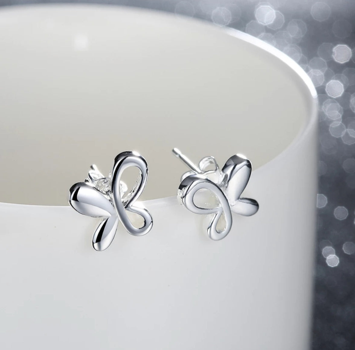 925 Silver Butterfly Earring