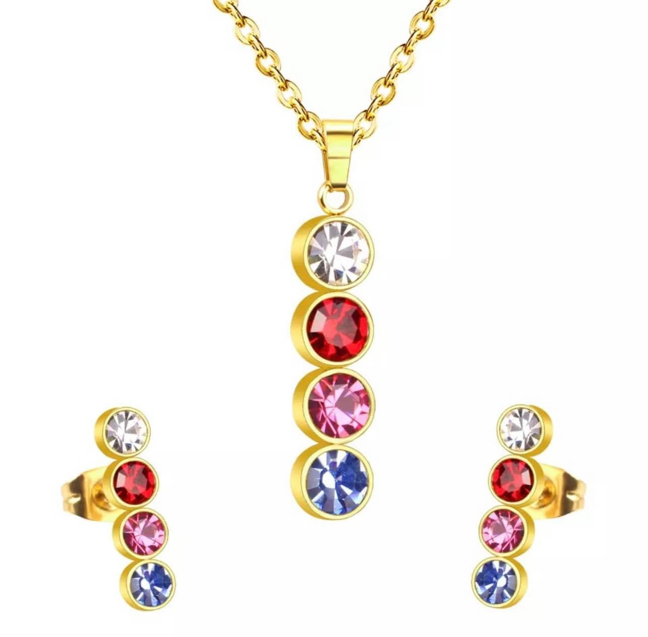 Gold Plated Necklace and Earring Set