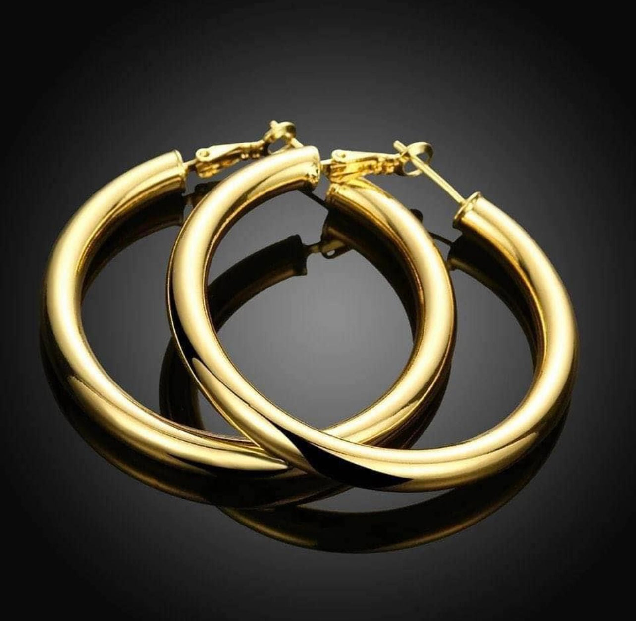 18K Gold Plated Circle Hikaw