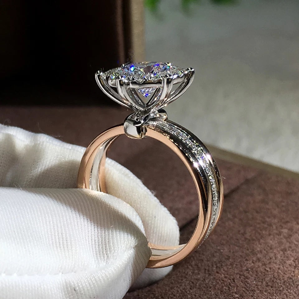 Silver Rose Gold Plated Ring